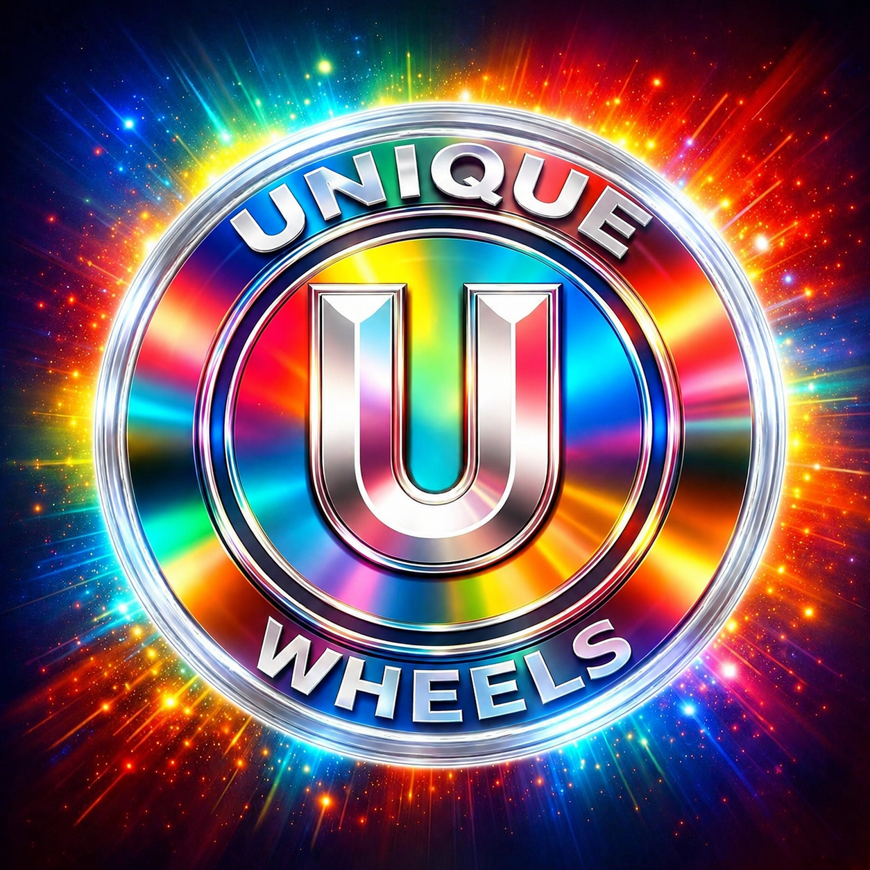 Unique Wheels rainbow logo